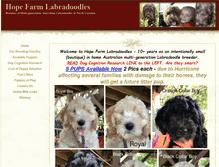 Tablet Screenshot of hopefarmlabradoodles.com